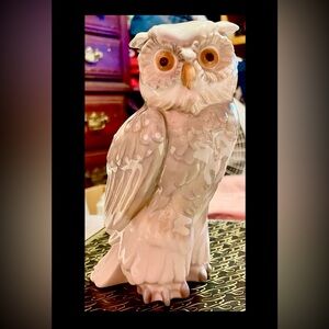 NAO Lladro Short Eared Owl Figurine Gray & White
